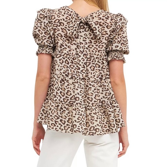 Free The Roses Animal Print Tiered Blouse - Picture 3 of 7